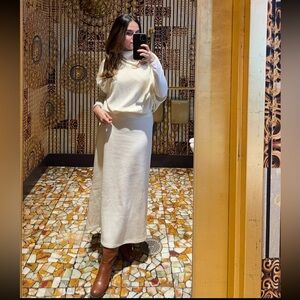 Zara Cream Ribbed Knit Top